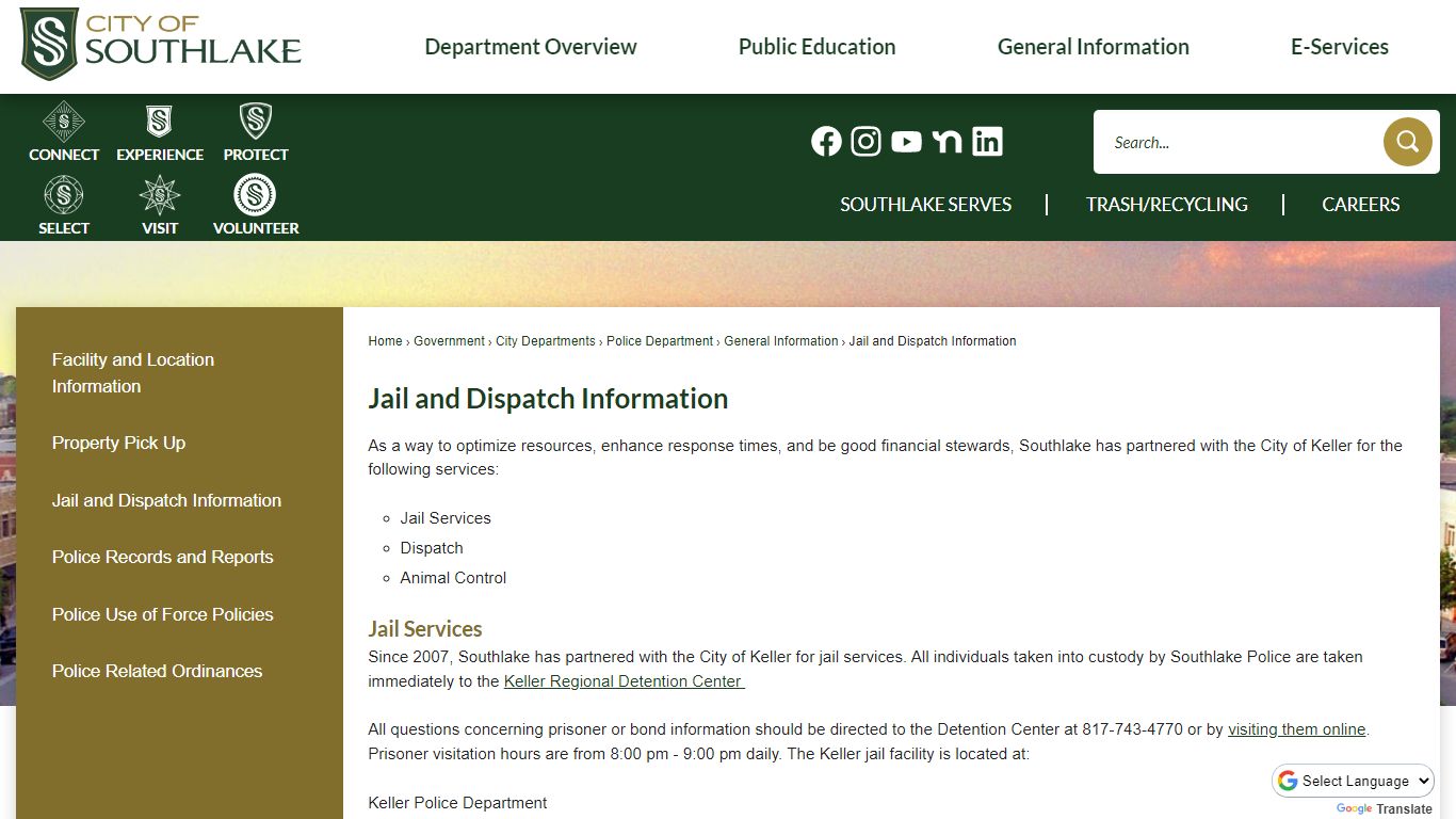 Jail and Dispatch Information | Southlake, TX - Official Website