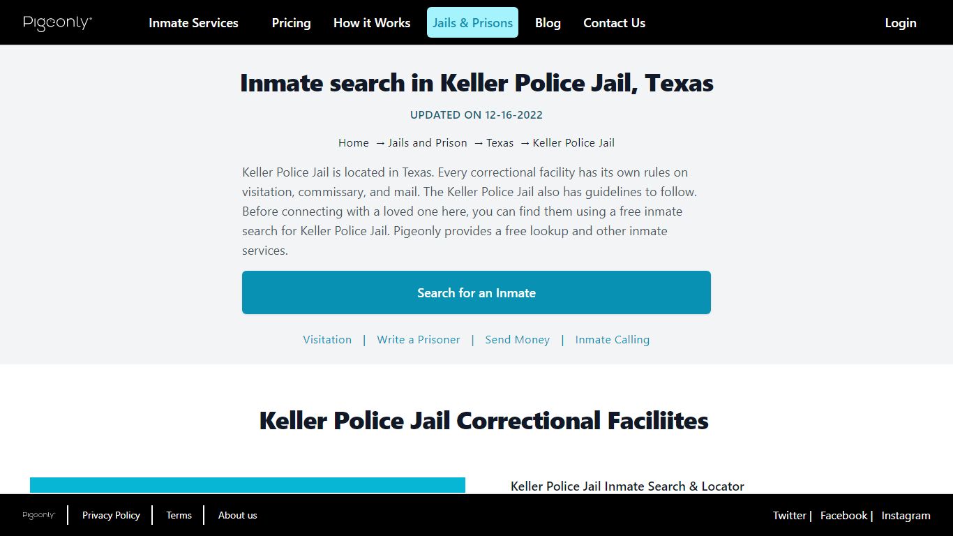 Inmate Search Keller Police Jail, Texas | Pigeonly